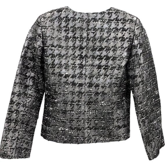 NWT J. Crew "Phoebe" Wool- Metallic Houndstooth Jacket - Picture 6 of 10